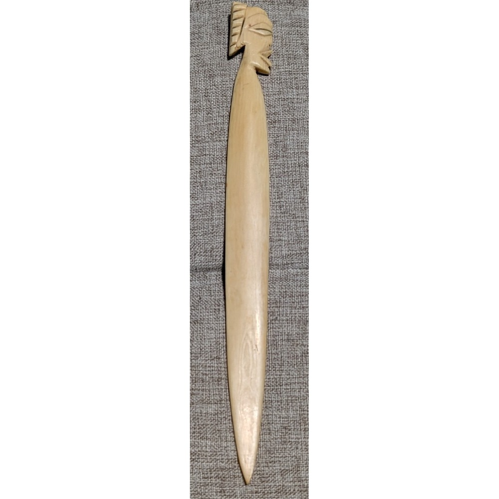 Vintage Hand-Carved Letter Opener African Tribal Face Figurine Art